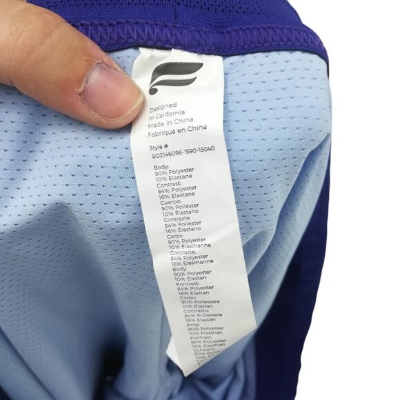 Fabletics Mens Fundamental Lined Pull On Workout Shorts Size l Blue Phone Pocket - Picture 7 of 8